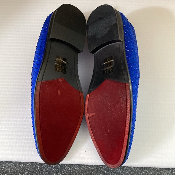 Velvet Rhinestone Designer Dress Loafers Slip On Classic Tuxedo Dress Shoes - Picture 7 of 11